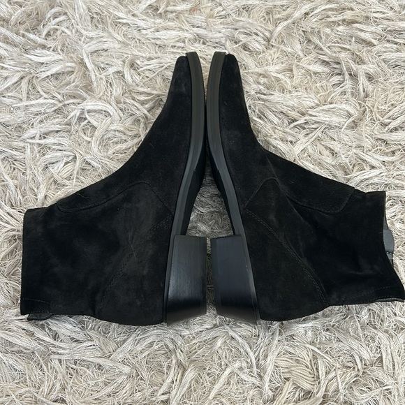 NWOB Franco Sarto A-Yeni Black Suede Stacked Heel Ankle Boots $170 size 6 - Picture 10 of 13